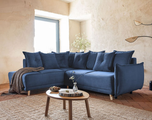Ecksofa - LENA : 1507B - Best Mobilier - Bett / modern / Samt