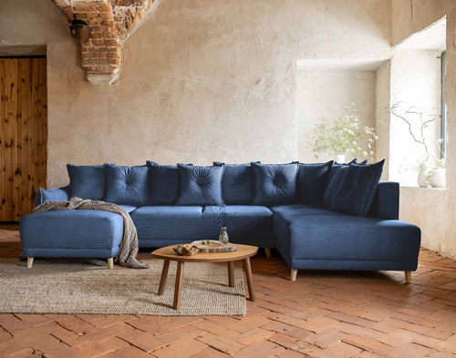 Ecksofa - LENA : 1508B - Best Mobilier - Bett / modern / Samt