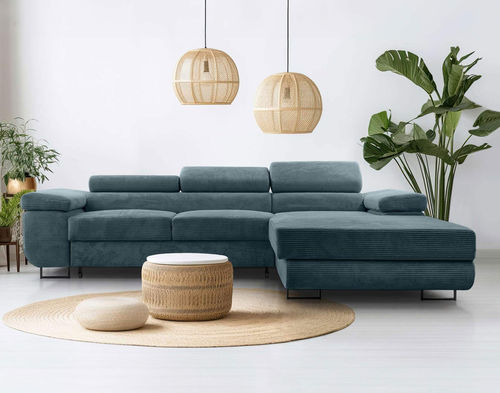 Ecksofa - PABLO : 1519B - Best Mobilier - Bett / modern / Samt