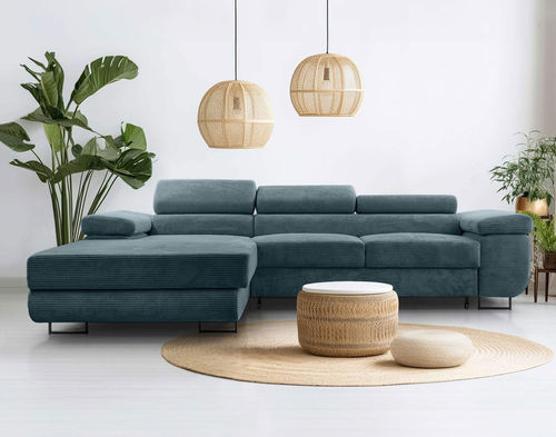 Ecksofa - PABLO : 1520B - Best Mobilier - Bett / modern / Samt