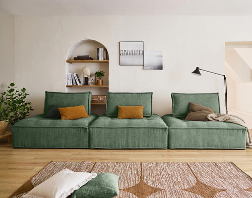 Modulsofa - MARISOL: 1859V - Best Mobilier - modern / Samt / mit Kissen