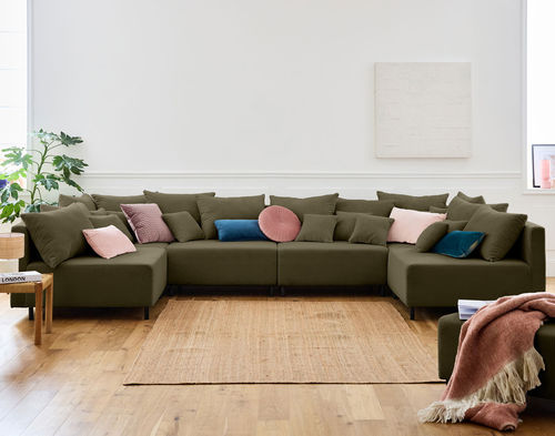 Modulsofa - EDINBURG: 1873V - Best Mobilier - modern / Samt / mit Kissen