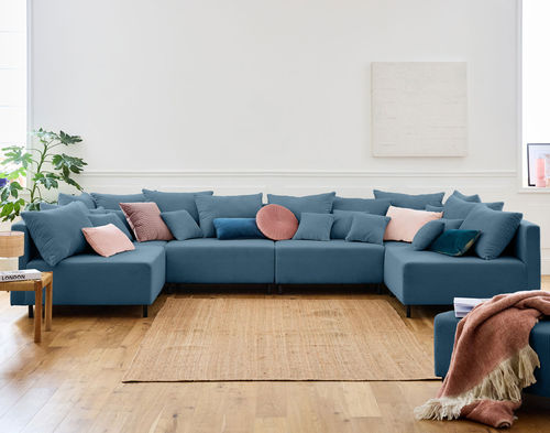 Modulsofa - EDINBURG: 1873B - Best Mobilier - modern / Samt / mit Kissen