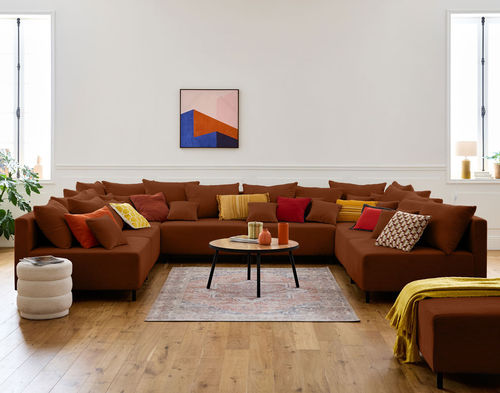 Modulsofa - EDINBURG: 1874TER - Best Mobilier - modern / Samt / mit Kissen
