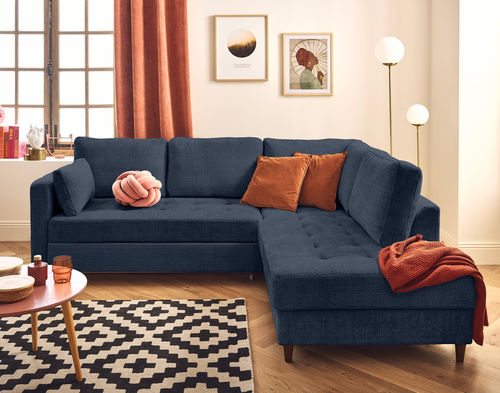 Ecksofa - ANNA : 2589B - Best Mobilier - Bett / modern / Samt