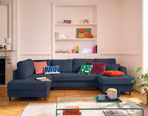 Ecksofa - ANNA - Best Mobilier - Bett / modern / Samt