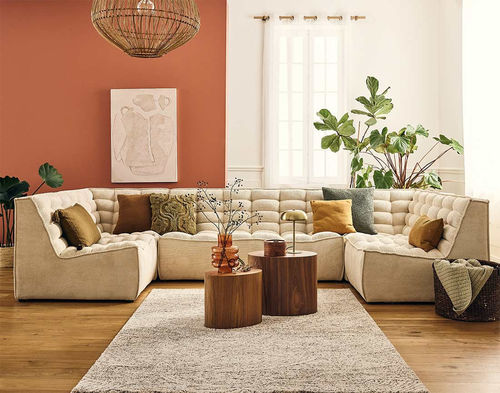 Modulsofa - ELLIE: 2945BEI - Best Mobilier - modern / Samt / ohne Armlehnen