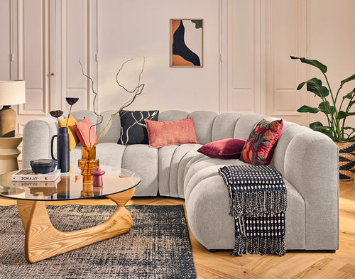 Modulsofa - DEBBIE: 2953BEI - Best Mobilier - modern / Stoff / mit Armlehnen