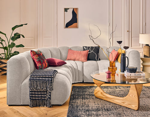 Modulsofa - DEBBIE: 2954BEI - Best Mobilier - modern / Stoff / mit Armlehnen