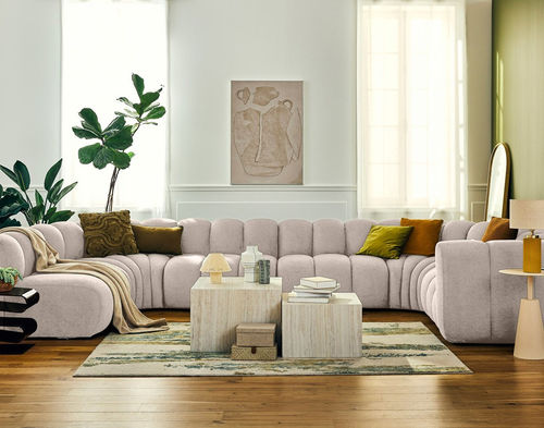 Modulsofa - DEBBIE: 2958BEI - Best Mobilier - modern / Stoff / mit Armlehnen