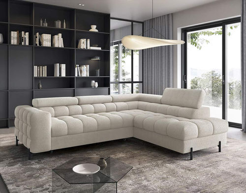 Ecksofa - ELISA: 2976BEI - Best Mobilier - Bett / modern / Stoff