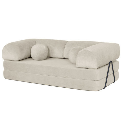 Bettsofa - NEBULA: 3313BEI - Best Mobilier - modern / Samt / mit Armlehnen