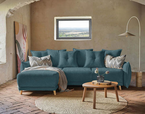 Ecksofa - LENA: 440BT - Best Mobilier - Bett / skandinavisches Design / Stoff