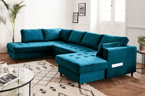 Ecksofa - ANNA: 825BC - Best Mobilier - Bett / modern / Samt