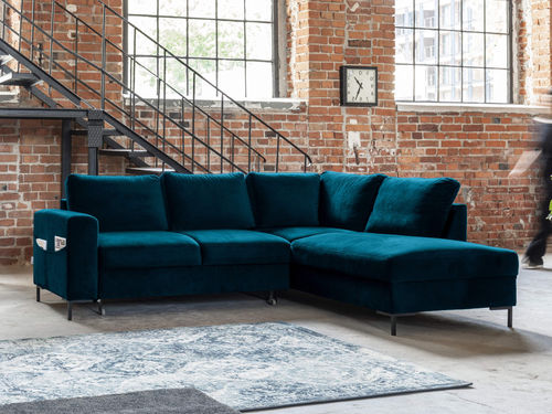 Ecksofa - LILLY : 1065BC - Best Mobilier - Bett / modern / Samt