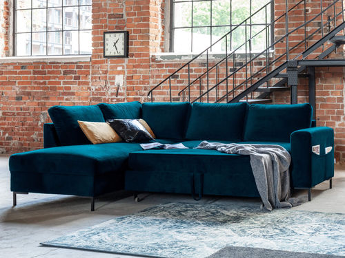 Ecksofa - LILLY : 1066BC - Best Mobilier - Bett / modern / Samt
