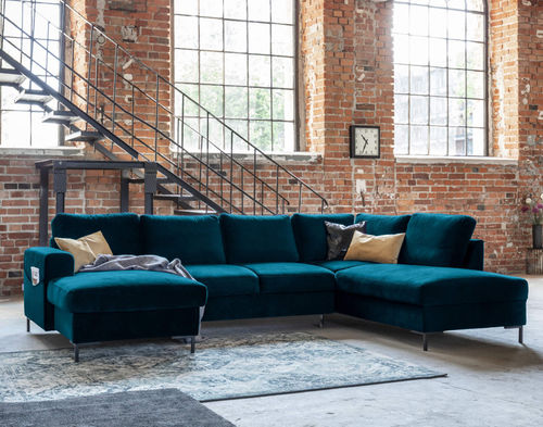 Bettsofa - LILLY: 1067BC - Best Mobilier - halbrund / modern / Samt