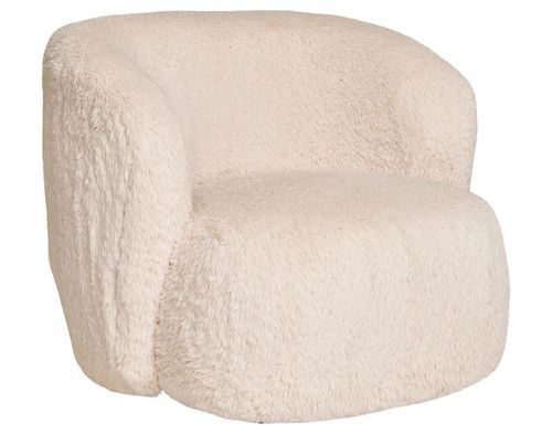 Sessel / skandinavisches Design - MAETO - Best Mobilier - Kunstfell / Polyester / Buche