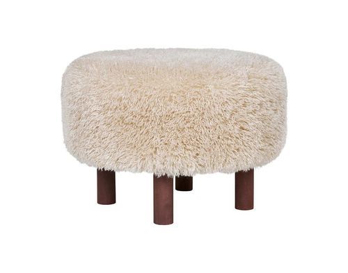 Modernes Sitzkissen - MANI - Best Mobilier - Kunstfell / rund / beige