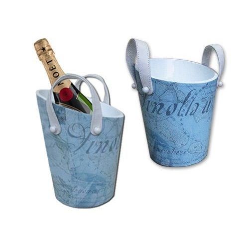 Leder-Champagnerkübel - WINE-02 - Beyond Menus - Harz / für Hotels / blau