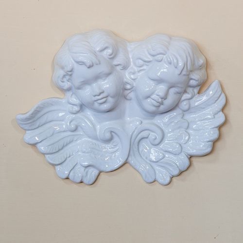 Skulptur / emaillierte Keramik - Coppia di Angeli - cestenoli srl - handgefertigt / Made in Italy / wandmontiert