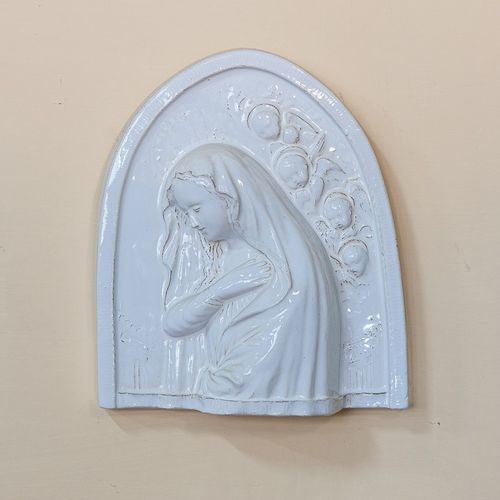 Skulptur / emaillierte Keramik - Madonna  - cestenoli srl - handgefertigt / Made in Italy / wandmontiert