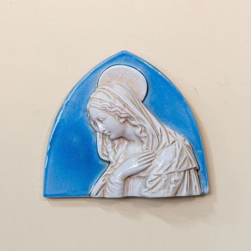 Skulptur / emaillierte Keramik - Madonna Piccola - cestenoli srl - handgefertigt / Made in Italy / wandmontiert