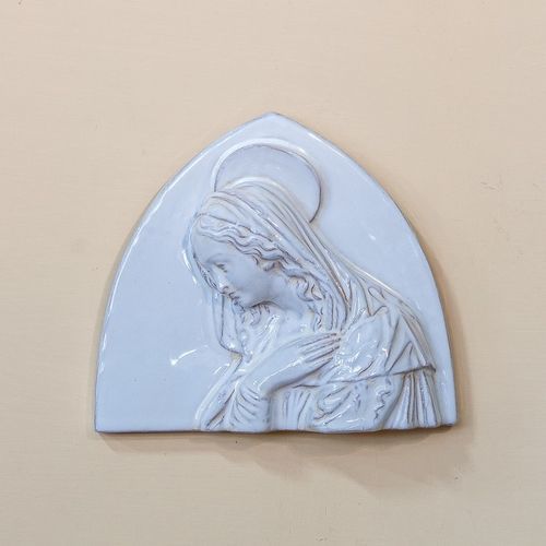 Skulptur / emaillierte Keramik - Madonna Piccola - cestenoli srl - handgefertigt / Made in Italy / wandmontiert