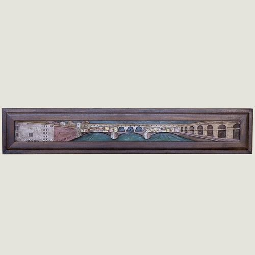 Keramik-Skulptur - Ponte Vecchio - cestenoli srl - handgefertigt / Made in Italy / wandmontiert