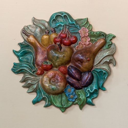 Keramik-Skulptur - Frutta  - cestenoli srl - handgefertigt / Made in Italy / wandmontiert