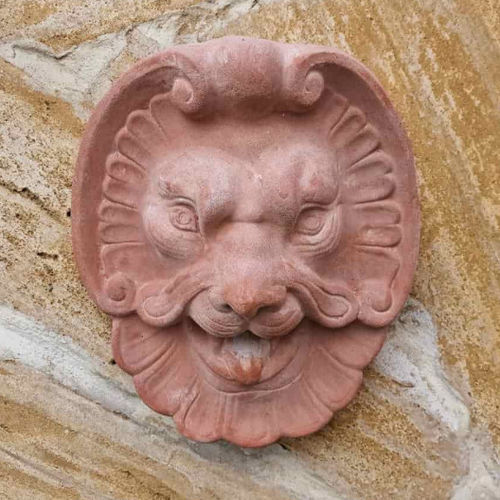 Terrakottaskulptur - Maschera Leone - cestenoli srl - für Außenbereich / handgefertigt / Wand