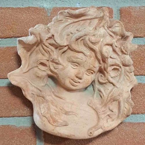 Terrakottaskulptur - Maschera Inverno - cestenoli srl - für Außenbereich / handgefertigt / Made in Italy
