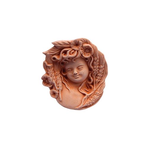 Terrakottaskulptur - Maschera Estate - cestenoli srl - handgefertigt / wandmontiert / Portrait