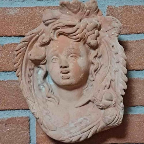 Terrakottaskulptur - Maschera Autunno - cestenoli srl - für Außenbereich / handgefertigt / Made in Italy