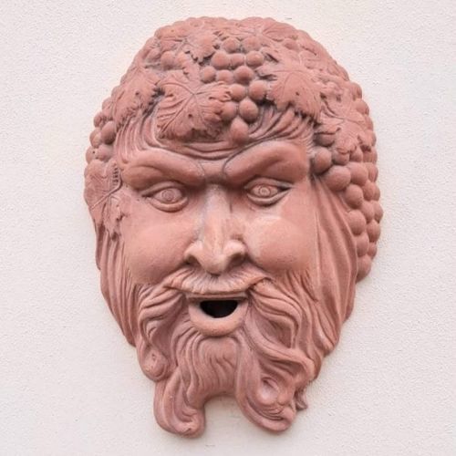 Terrakottaskulptur - Maschera Bacco - cestenoli srl - für Außenbereich / handgefertigt / Made in Italy