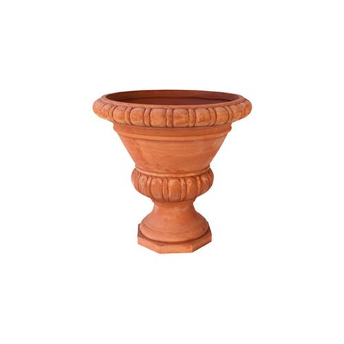 Terrakotta-Pflanzgefäß - Calice Baccellato con Base Ottagonale - cestenoli srl - rund / für Privatgebrauch