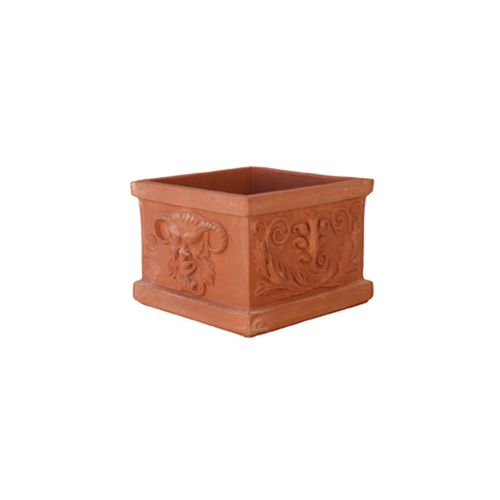 Terrakotta-Pflanzkübel - con Maschere - cestenoli srl - quadratisch / handgefertigt / klassisch