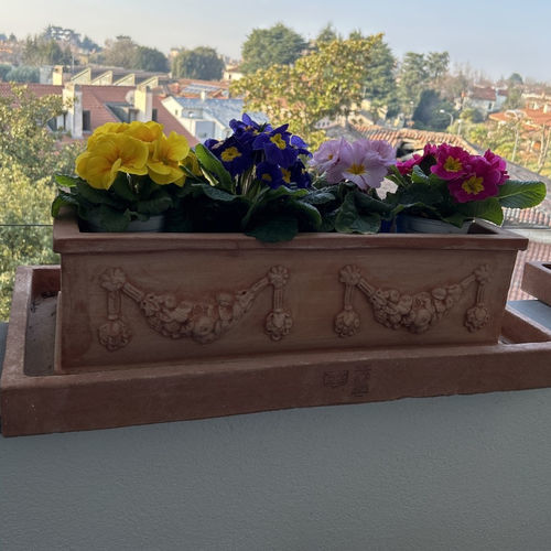 Terrakotta-Pflanzkübel - con Doppio Festone Impruneta - cestenoli srl - rechteckig / handgefertigt / klassisch
