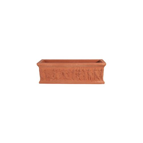 Terrakotta-Pflanzkübel - con putti - cestenoli srl - rechteckig / handgefertigt / klassisch