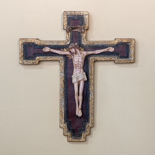 Keramik-Skulptur - Crocifisso Bizantino Piccolo - cestenoli srl - handgefertigt / Made in Italy / wandmontiert