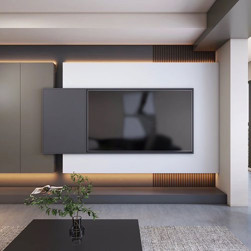 Modernes Fernsehmöbel - DFD-BE-09 - Dief Flooring - lowboard / maßgefertigt / mit verdeckter Verkabelung