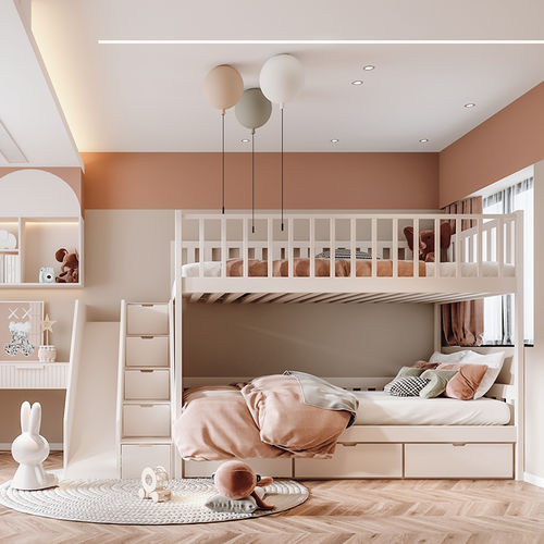 Graues Kinderzimmer - DFD-BBW-03 - Dief Flooring - weiß / orange / Farbe anpassbar