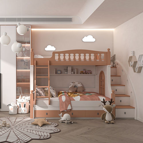 Weißes Kinderzimmer - DFD-BBW-05 - Dief Flooring - orange / Farbe anpassbar / Holz