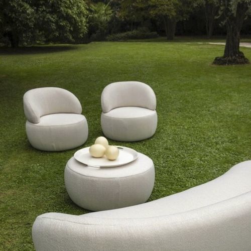 Moderner Sessel - Doku - WOW ITALY - Stoff / rund / mit abnehmbarem Bezug