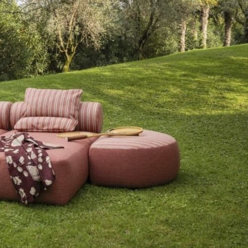 Modernes Sitzkissen - Lob - WOW ITALY - Stoff / halbrund / mit abnehmbarem Bezug