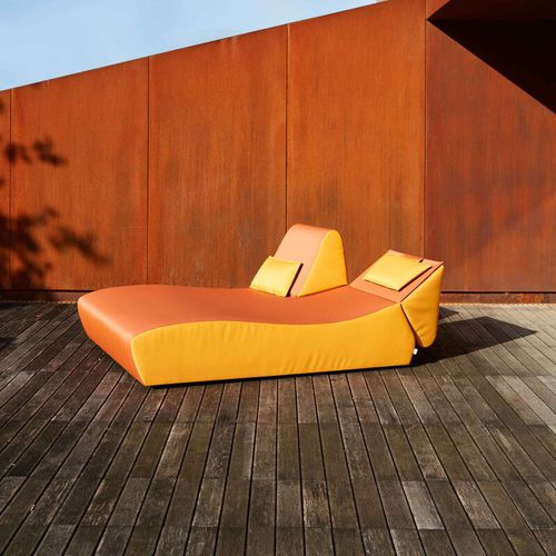 Moderne Sonnenliege - Rest - WOW ITALY - Stoff / Holz / verstellbare Rücklehne
