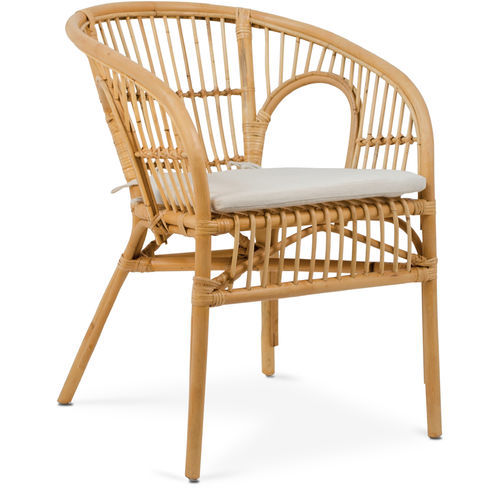 Moderner Stuhl - 118010-NAT - BAMBO BLAU - für den Innenraum / für Außenbereich / Rattan