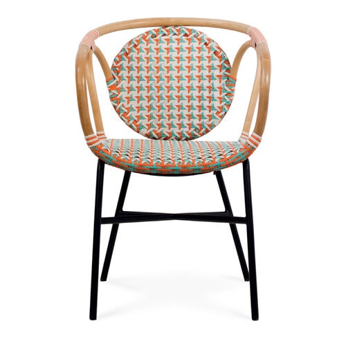 Moderner Stuhl - 114015 - BAMBO BLAU - für den Innenraum / für Außenbereich / Rattan