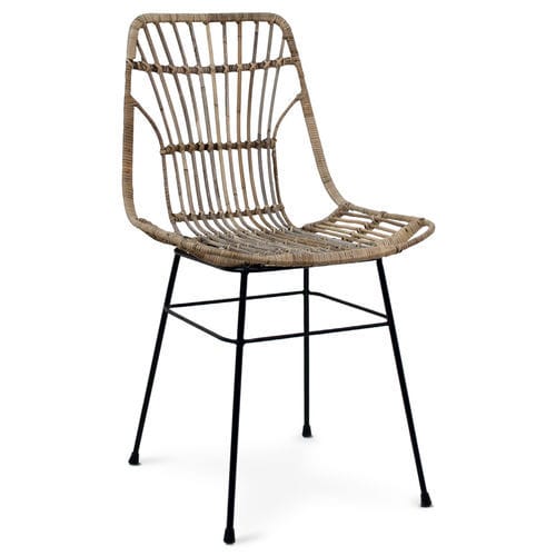 Moderner Stuhl - 118007 - BAMBO BLAU - für den Innenraum / für Außenbereich / Rattan