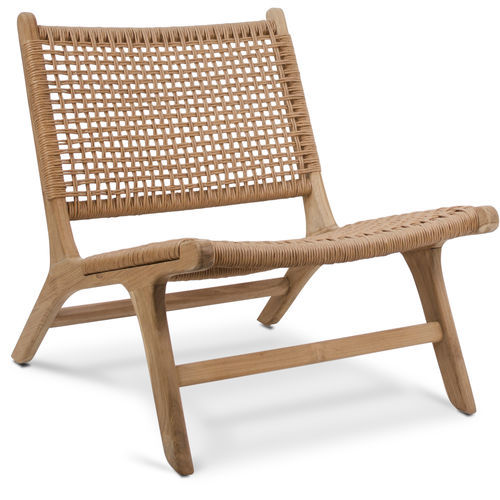 Moderner Kaminsessel - 116008 - BAMBO BLAU - Synthetikfaser / Teakholz / wasserdicht
